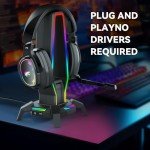 Jimonyer RGB Headphone Stand with USB Ports