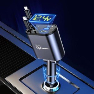 DreamBee 66W 4-in-1 Retractable Car Charger
