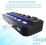 ONFINIO 7-Port USB 3.0 Hub with Switches