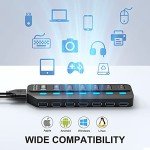 ONFINIO 7-Port USB 3.0 Hub with Switches