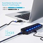 ONFINIO 7-Port USB 3.0 Hub with Switches