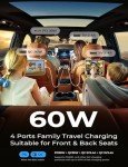LISEN 60W Multi-Port Fast Car USB Charger