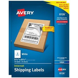 Avery 5.5"x8.5" Printable Shipping Labels - 100 Pack