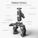NEEWER Super Clamp with Dual Ballhead Arm