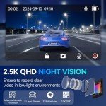 2.5K QHD Dash Cam with 160° Wide Angle