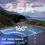 2.5K QHD Dash Cam with 160° Wide Angle