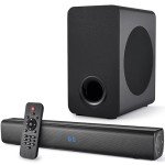 Bluetooth Wireless Sound Bar with Subwoofer, Black