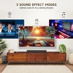 Bluetooth Wireless Sound Bar with Subwoofer, Black