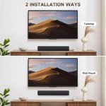 Bluetooth Wireless Sound Bar with Subwoofer, Black