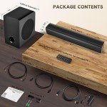 Bluetooth Wireless Sound Bar with Subwoofer, Black
