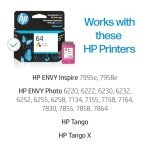 HP 64 Tri-color Ink Cartridge for Various Models