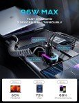 LISEN 96W Fast USB-C Car Charger with Cable