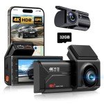 VUDDIG 4K Dual Dash Cam with Wi-Fi & GPS