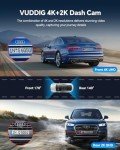 VUDDIG 4K Dual Dash Cam with Wi-Fi & GPS