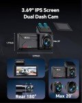 VUDDIG 4K Dual Dash Cam with Wi-Fi & GPS