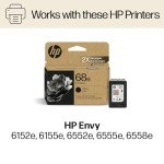 HP 68e Black Ink Cartridge for Envy Printers