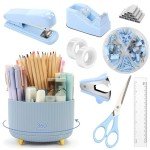 SKYDUE 10-Piece Desk Organizer Set in Blue