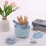 SKYDUE 10-Piece Desk Organizer Set in Blue