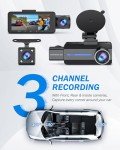 3-Channel 2.5K Dash Cam with Night Vision