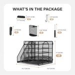 HUHOLE 5-Tier Mesh Desk Organizer with File Holder