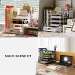 HUHOLE 5-Tier Mesh Desk Organizer with File Holder