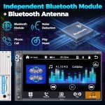 SJoyBring Wireless Double Din Car Stereo with Dash Cam
