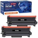 Brother TN760 High Yield Black Toner - 2 Pack