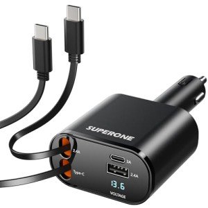 SUPERONE 4-in-1 Fast Charging Car Charger