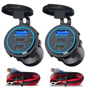 Dual USB C Car Charger Socket - 78W 2 Pack
