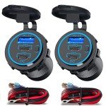 Dual USB C Car Charger Socket - 78W 2 Pack