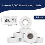 Perco White Price & Date Gun Labels - 8,000 Count
