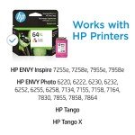 HP 64XL Tri-Color Ink Cartridge for ENVY Printers