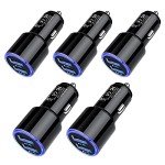 5-Pack Fast Charge Dual Port Car Charger