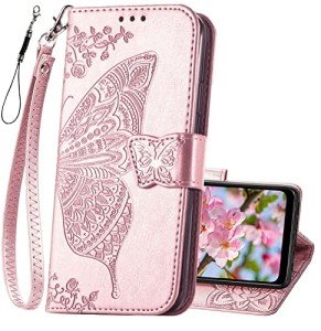 Butterfly Embossed Wallet Case for Moto G Pure