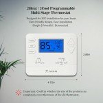 Multi-Stage Programmable Thermostat with Blue Backlight