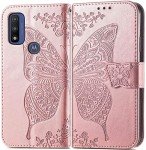 Butterfly Embossed Wallet Case for Moto G Pure