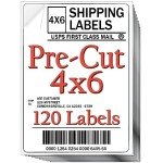 JETZAP Pre-Cut 4x6 Shipping Labels - 120 Pack