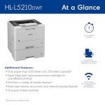 Brother HL-L5210DWT Wireless Monochrome Laser Printer