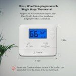 Easy Install Non-Programmable Home Thermostat with Backlight
