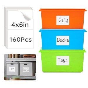 160 Removable Storage Bin Labels - Matte White