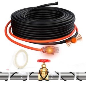 Self-Regulating 100ft Pipe Heating Cable with Thermostat