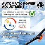 Self-Regulating 100ft Pipe Heating Cable with Thermostat