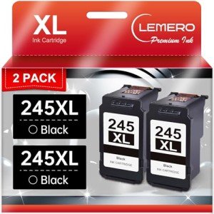 LEMER 245XL Black Ink Cartridge Replacement (2 Pack)