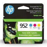 HP 952 Ink Cartridge 3-Pack: Cyan, Magenta, Yellow