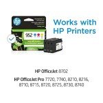 HP 952 Ink Cartridge 3-Pack: Cyan, Magenta, Yellow