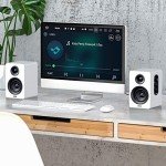 Bluetooth 5.0 Active 3" Bookshelf Speakers - White