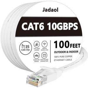 100 ft Cat 6 Ethernet Cable - Fast & Weatherproof