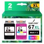 SAILNER Ink Cartridge Combo for HP 67 & 67XL