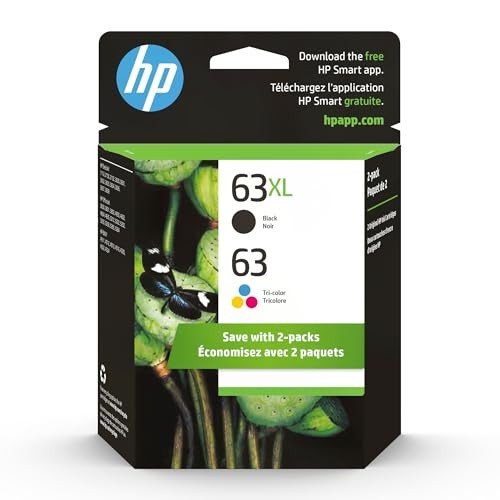 HP 63 Tri-Color & Black Ink 2-Pack