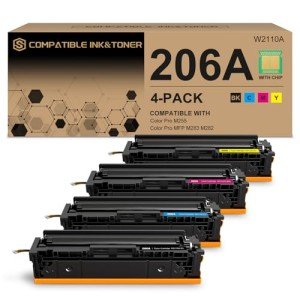 206A Toner Cartridges 4 Pack for HP Printers